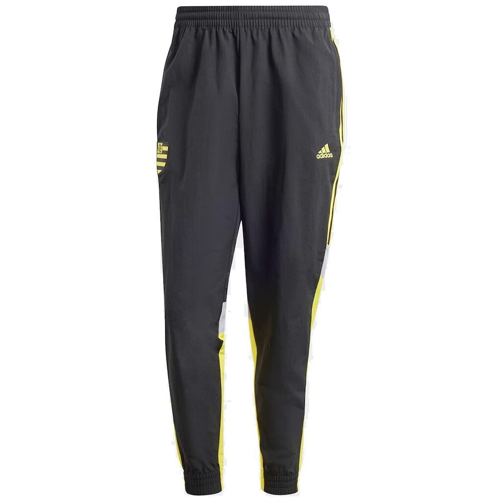 Calça Flamengo Malha Preto e Amarelo Adidas