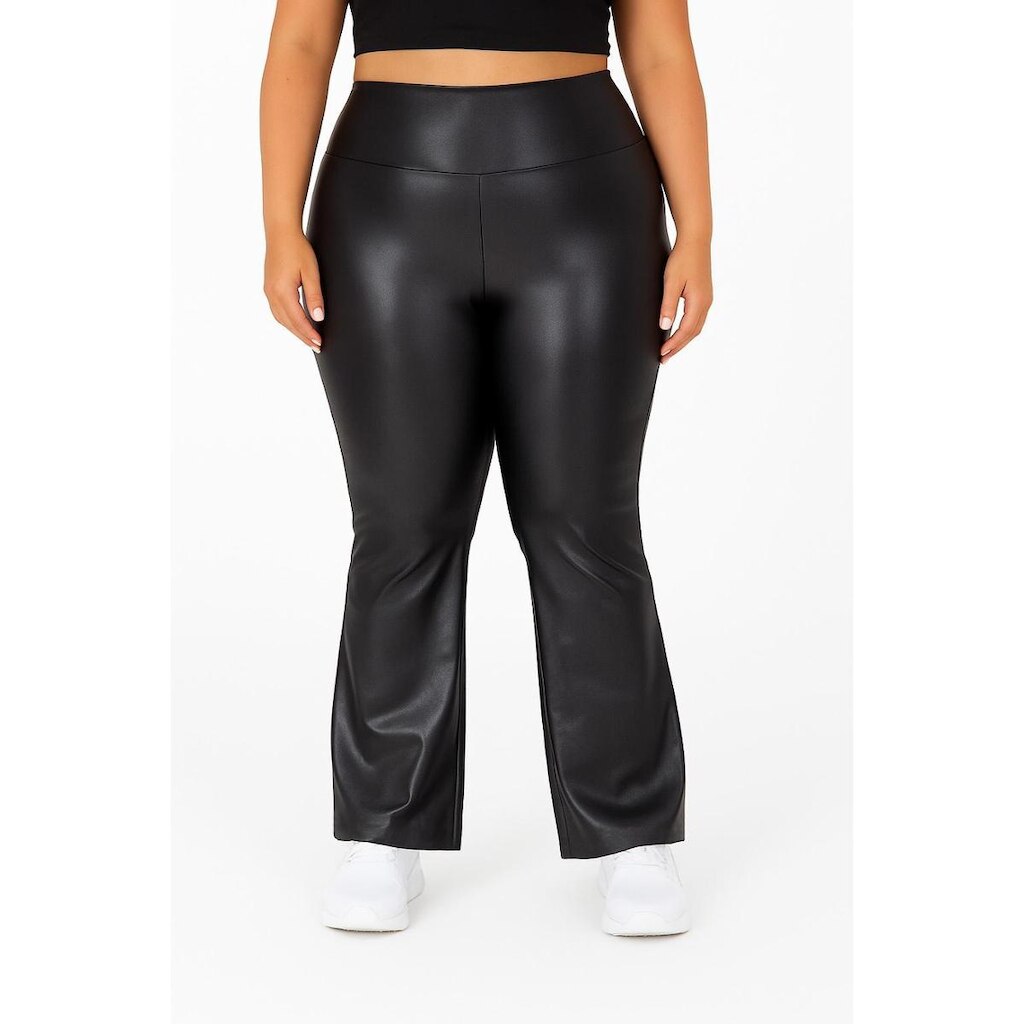 Calça Flare Bailarina Plus Size G1 G2 G3 G4 Em Cirrê Brilho Molhado Tecido Ultra Grosso Power