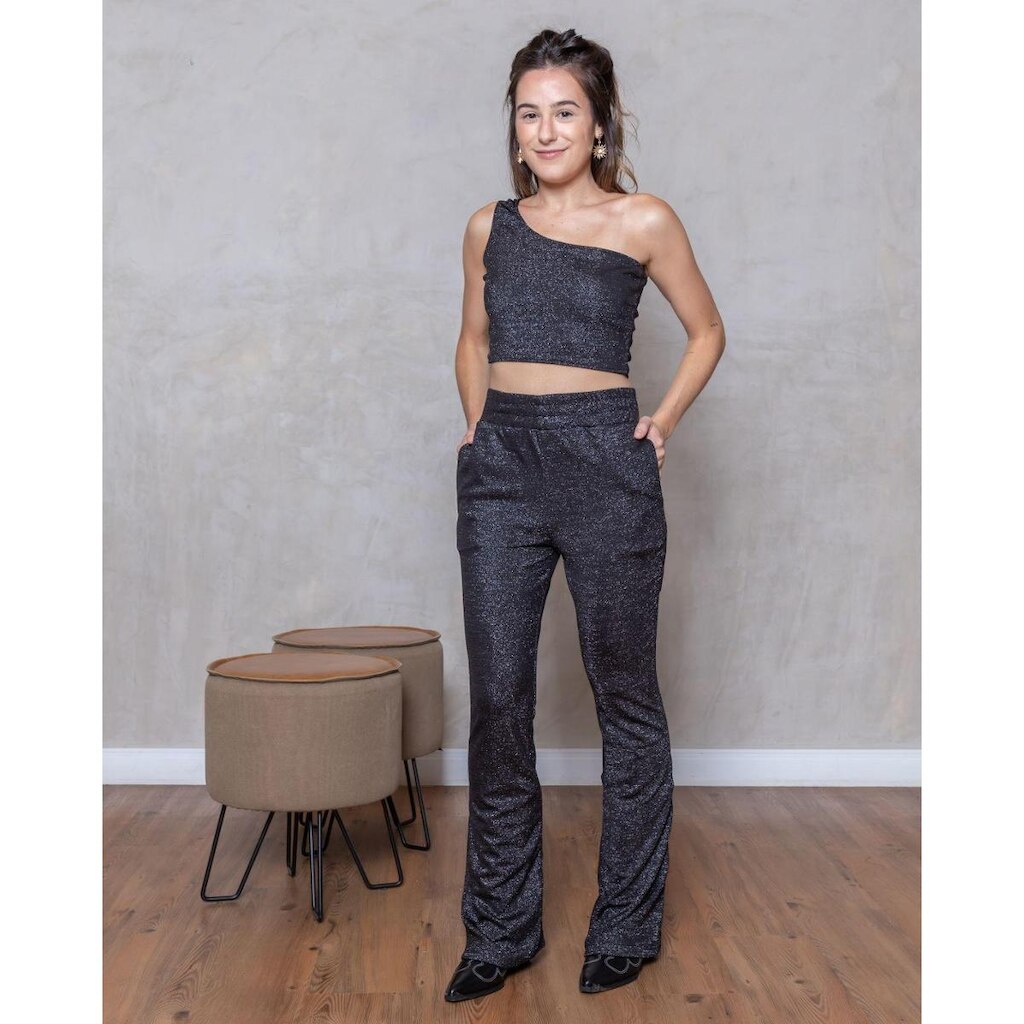 Calça Flare de Brilho