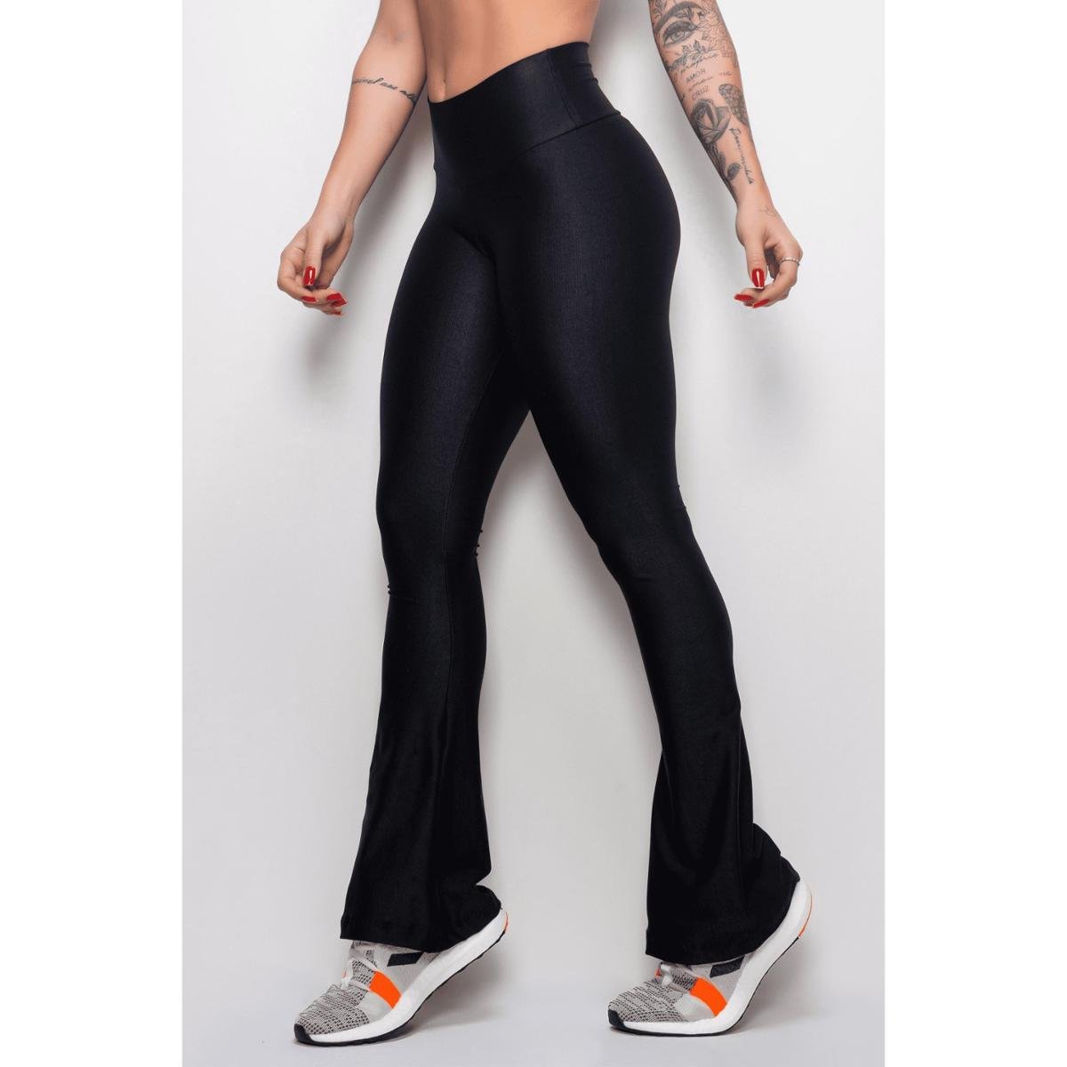 Flare Calça Tecido Cirre Calça Boca Larga Calca Flare Cirre Preta