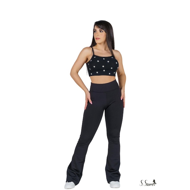 Calça Flare Flanelada Térmica Cintura Alta Quentinha Inverno