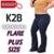Calça Flare Legging Plus Size Cintura Alta K2b G1 G2 G3 Lançamento - Preto