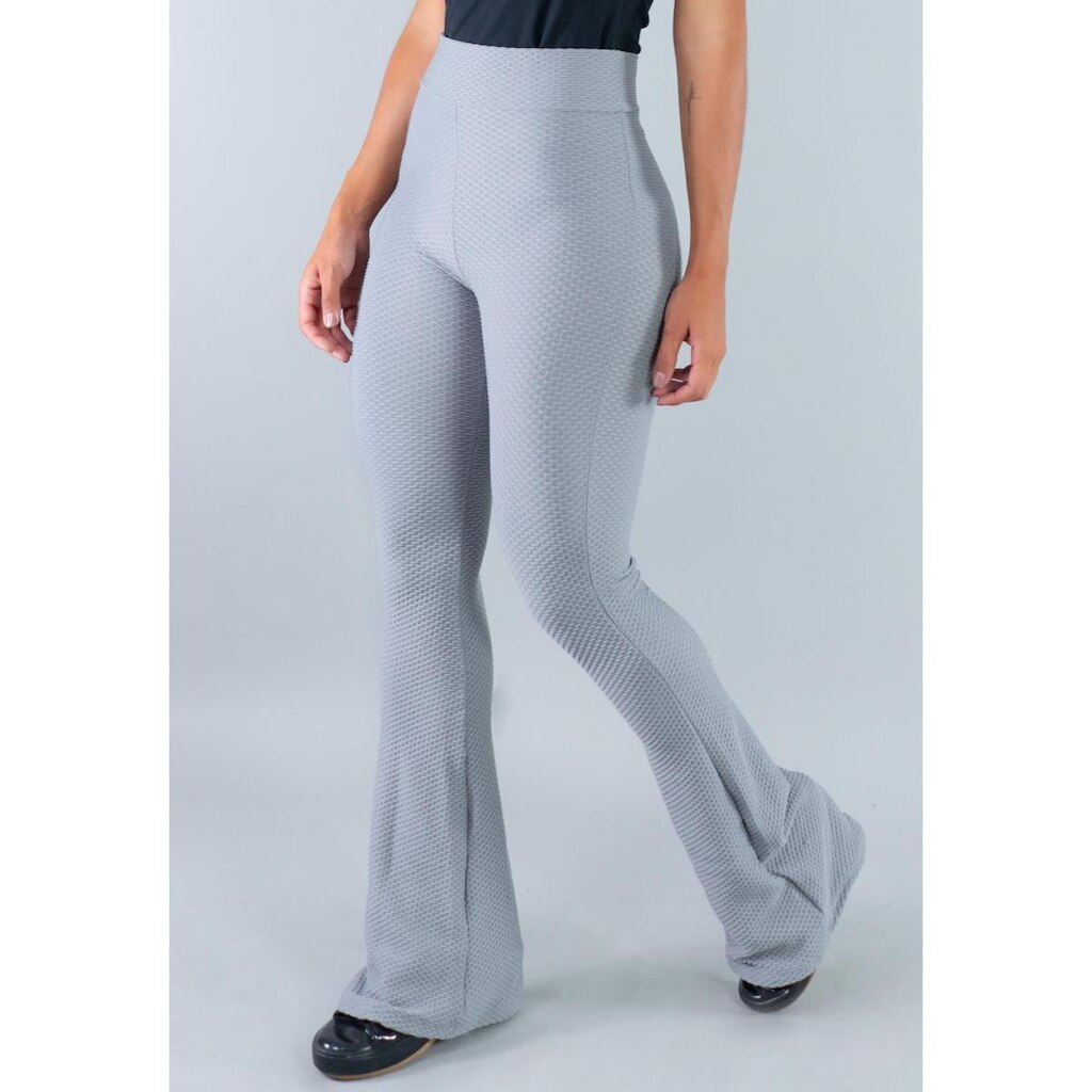 Calça   Flare Pantalona Cintura Alta Moda Mvb Modas  Feminina
