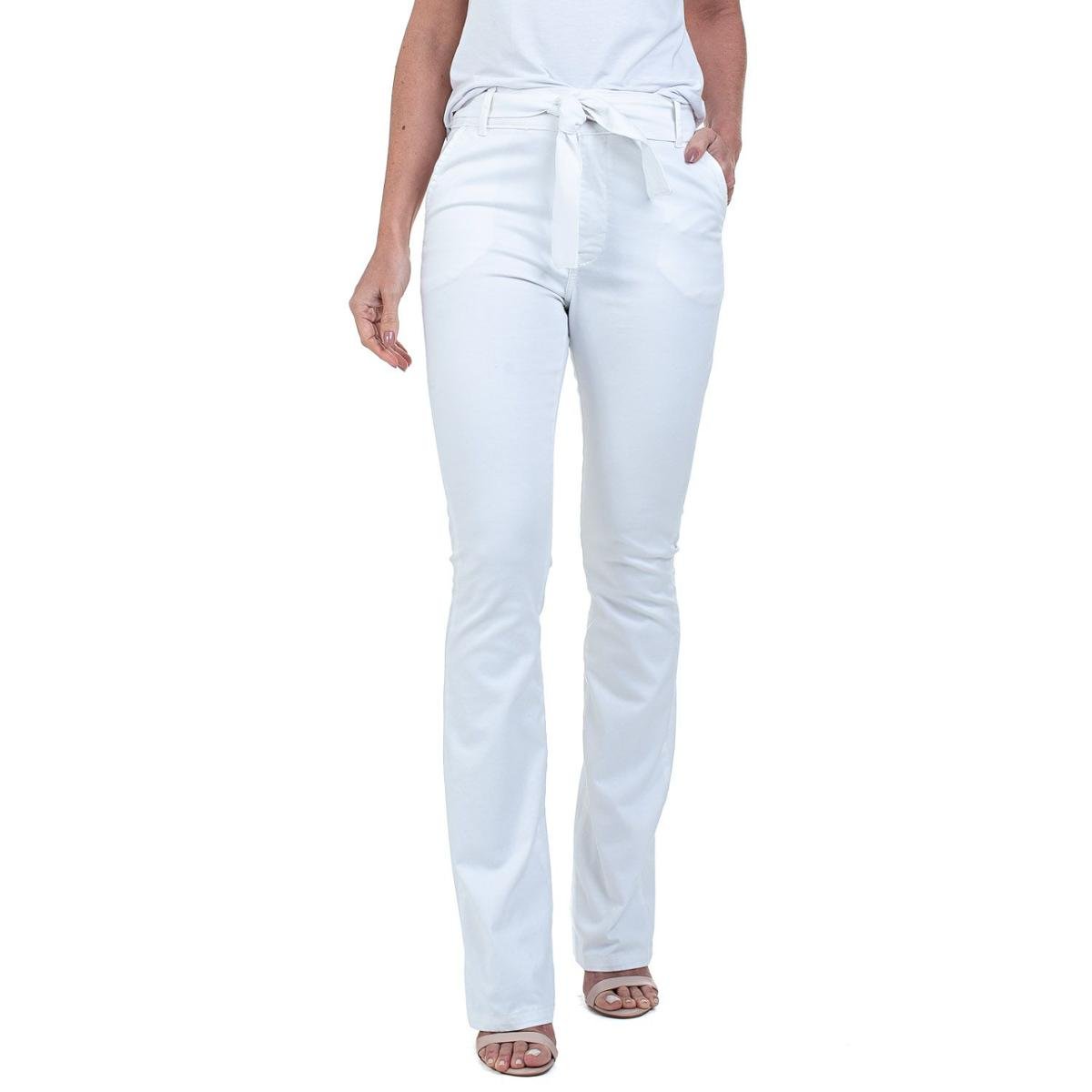 calça flare sarja