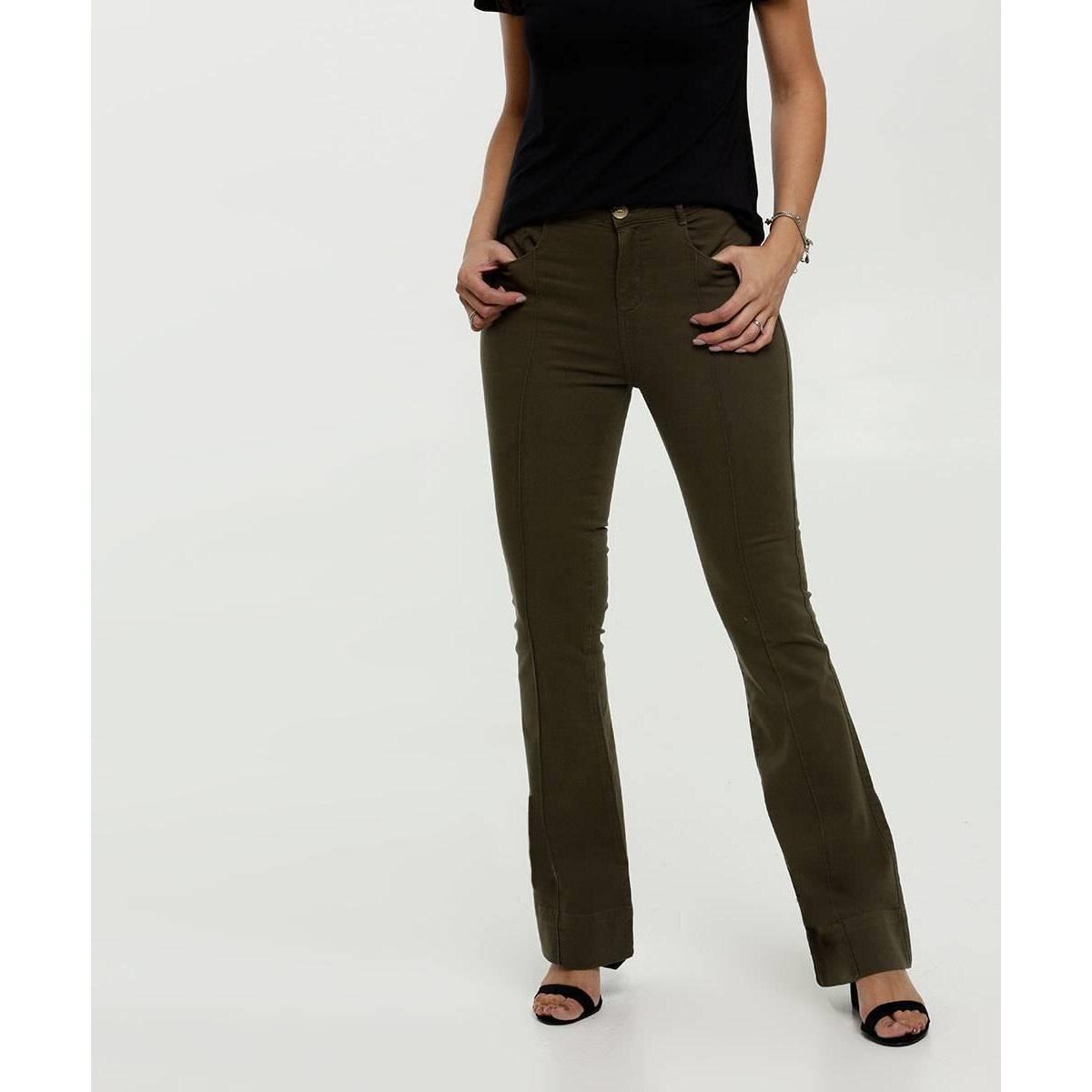 calça flare stretch