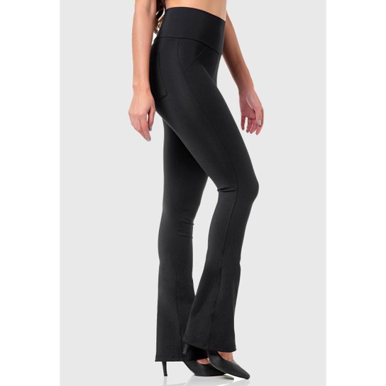 Calça Flare Suplex Lufani Bailarina Feminina - Preto Menor preço em Calça Flare Suplex Lufani Bailarina Feminina - Preto