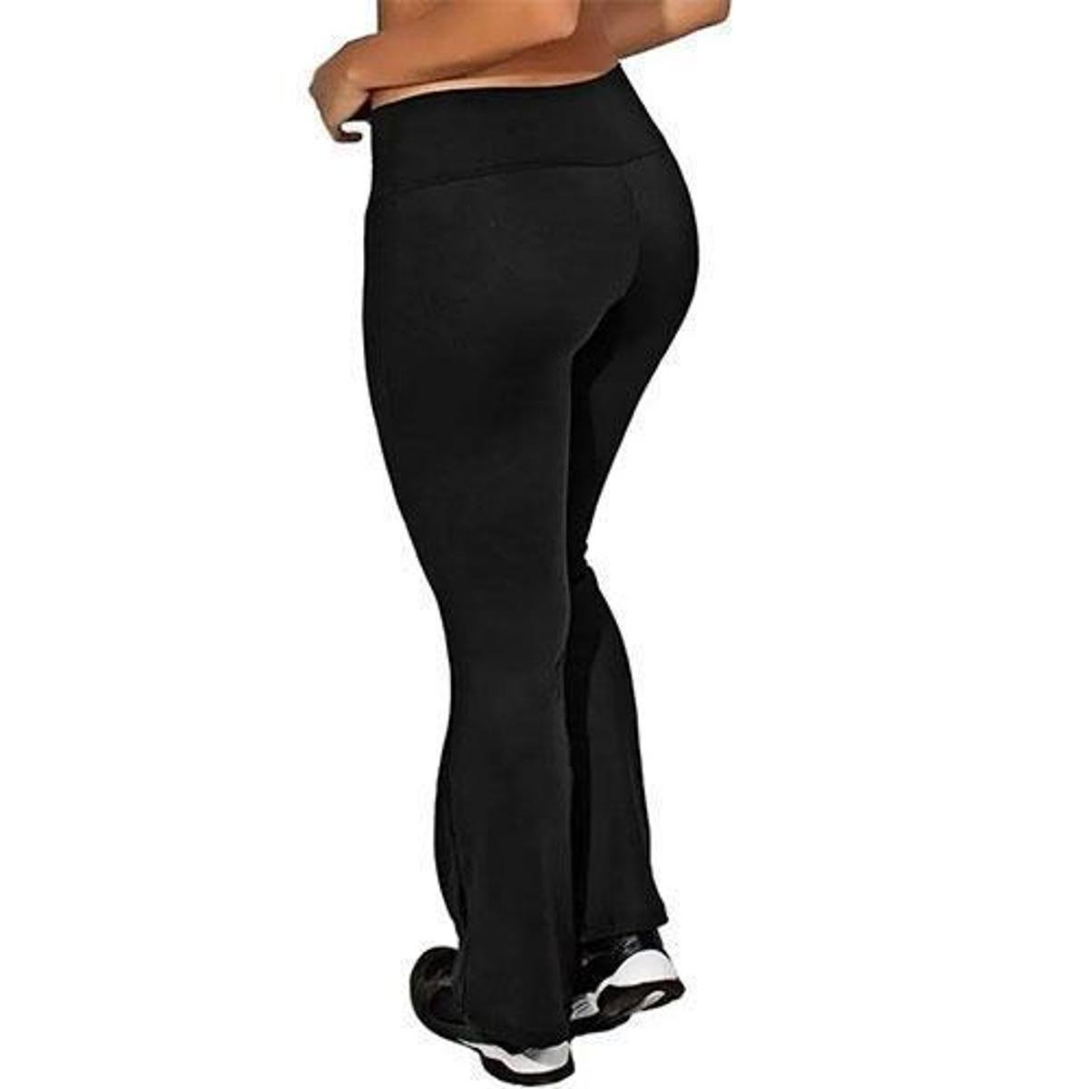 Calça Flare/suplex/boca De Sino/bailarina/cintura Alta 9 Cm - Preto |  Netshoes