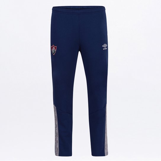 Calça Fluminense Viagem 20/21 Umbro Masculina - Azul+Branco Menor preço em Calça Fluminense Viagem 20/21 Umbro Masculina - Azul+Branco