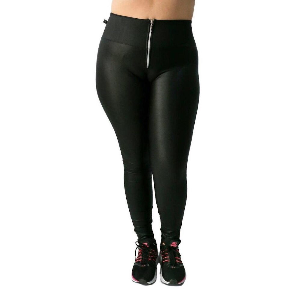 Calça Fuso com Zíper Plus Size- Preto - G2