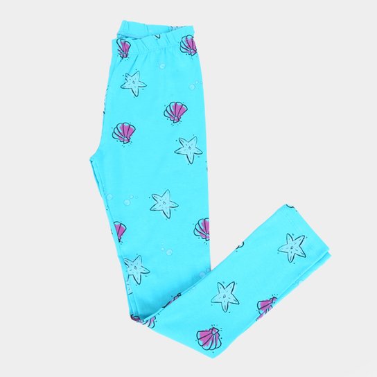Calça Infantil Disney Pequena Sereia Feminina - Azul Menor preço em Calça Infantil Disney Pequena Sereia Feminina - Azul