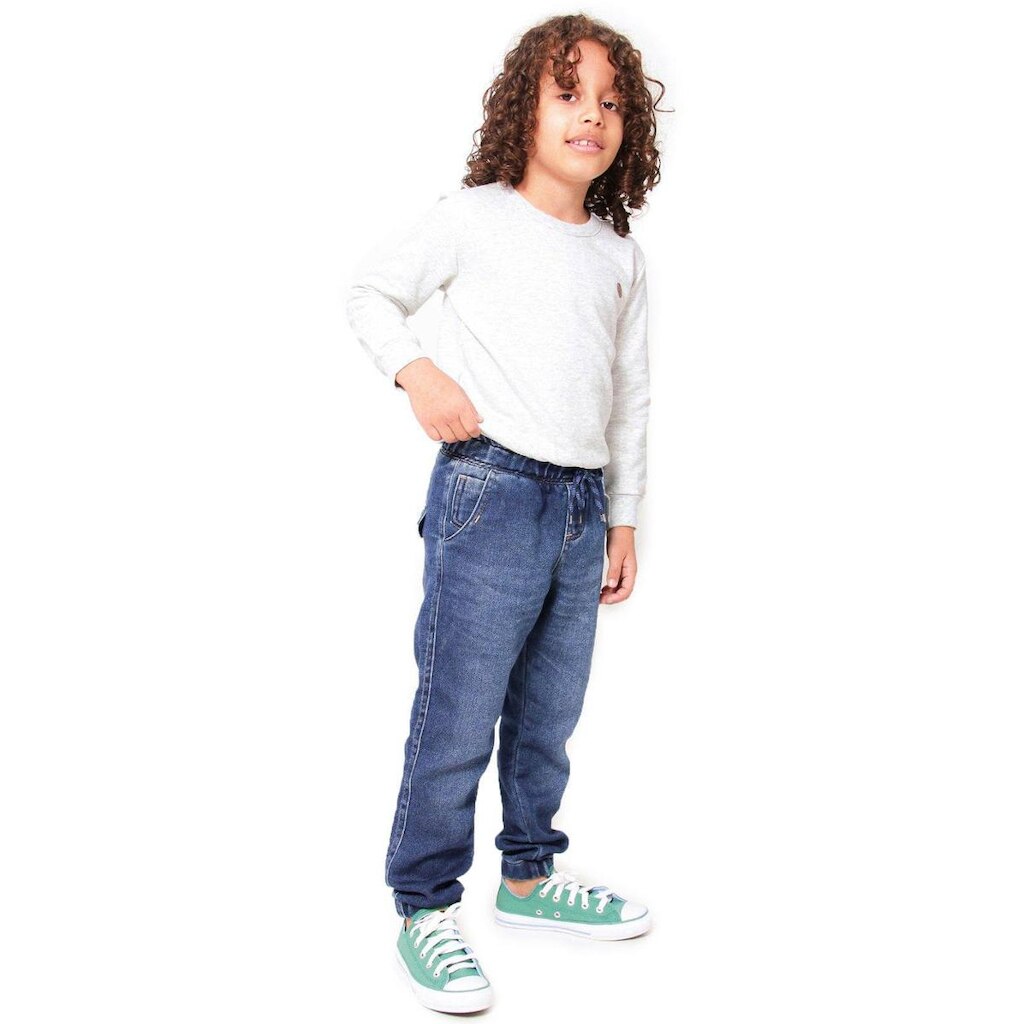 Calça Infantil Jeans Menino Jogger