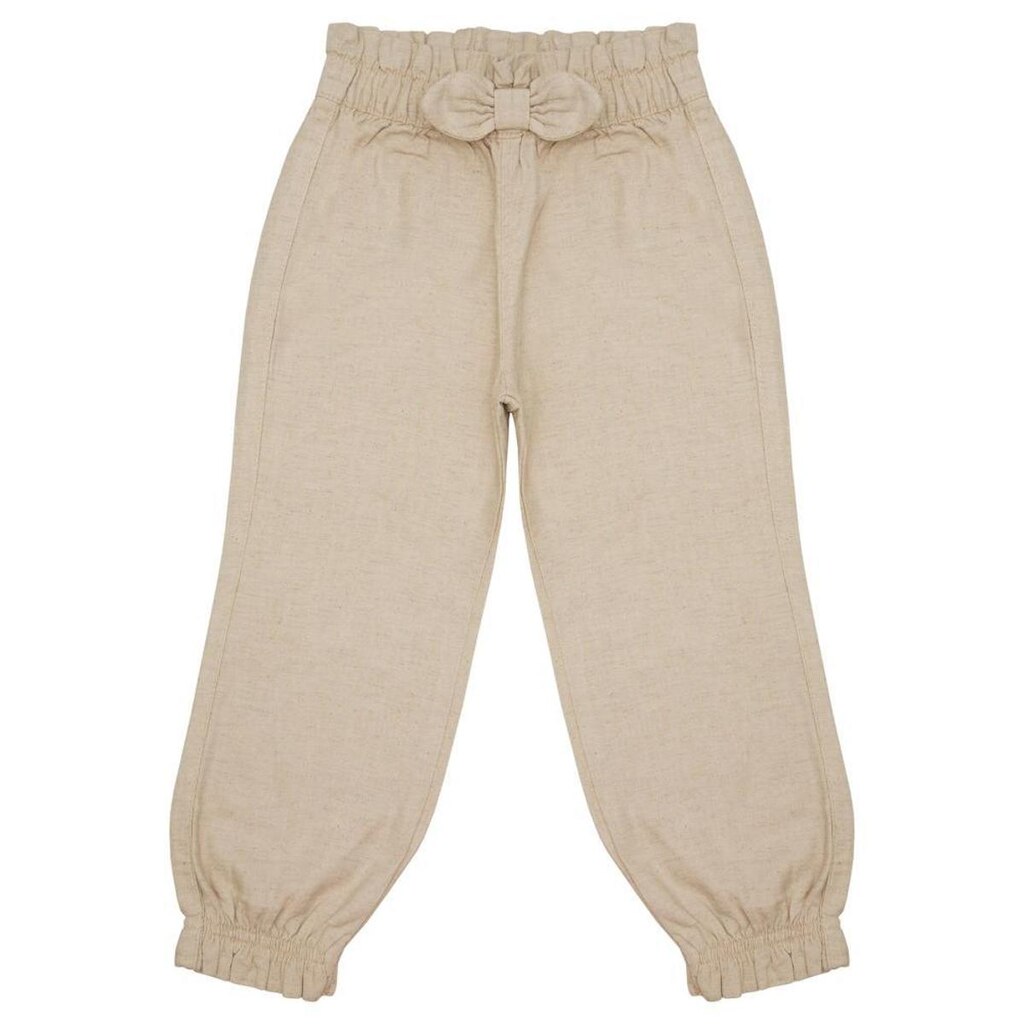 Calça Infantil Look Jeans Jogger Linho Bege - 03 - UNICA
