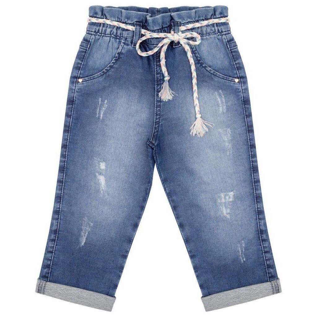 Calça Infantil Look Jeans Reta Moletom Jeans - UNICA - 01
