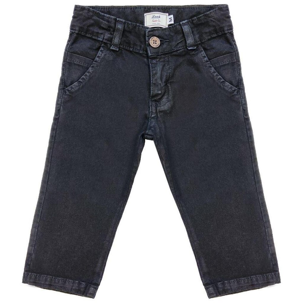Calça Infantil Look Jeans Sarja Chino Collor - PRETO - P