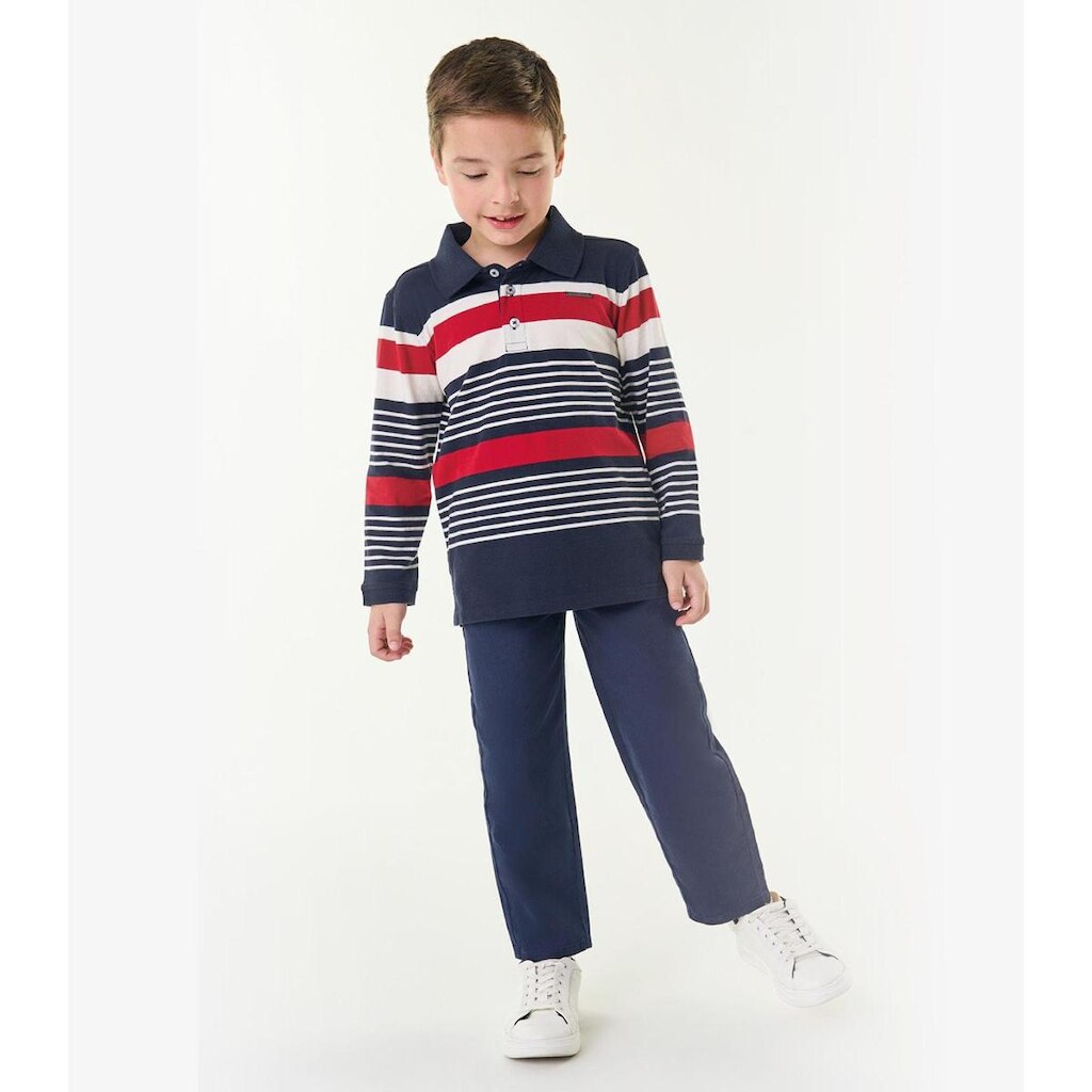 Calça Infantil Menino Em Sarja Trick Nick Azul