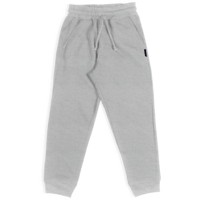 Calça Infantil Menino Moletinho Básica Lisa Inverno Cinza