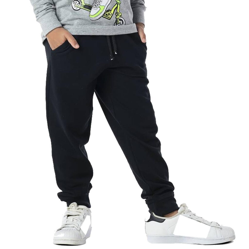 Calça Infantil Menino Moletinho Básica Lisa Inverno Preta