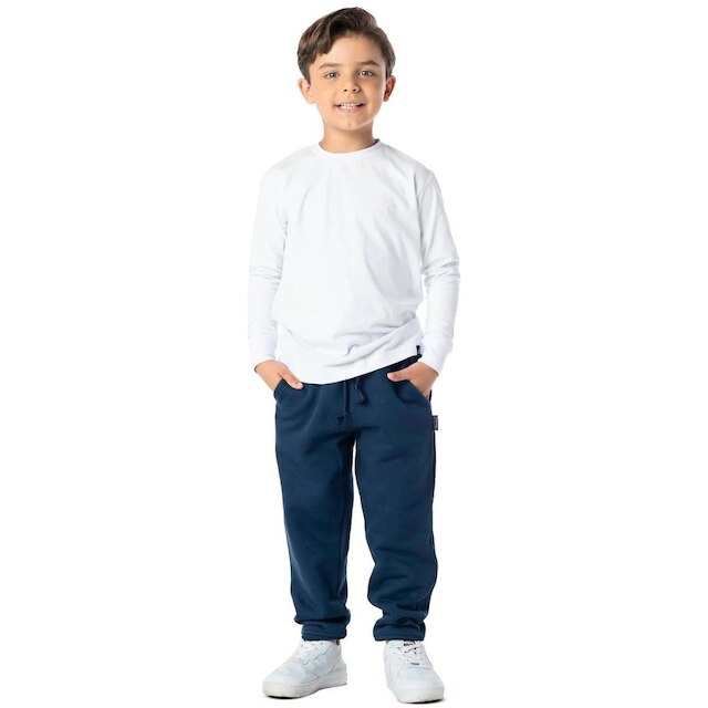 Calça Infantil Menino Moletinho Básica Lisa Inverno
