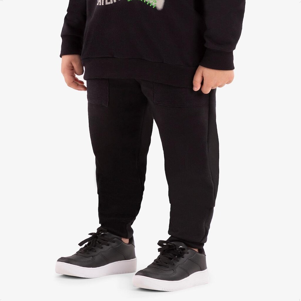 Calça Infantil Menino Moletom Flanelado Com Bolsos