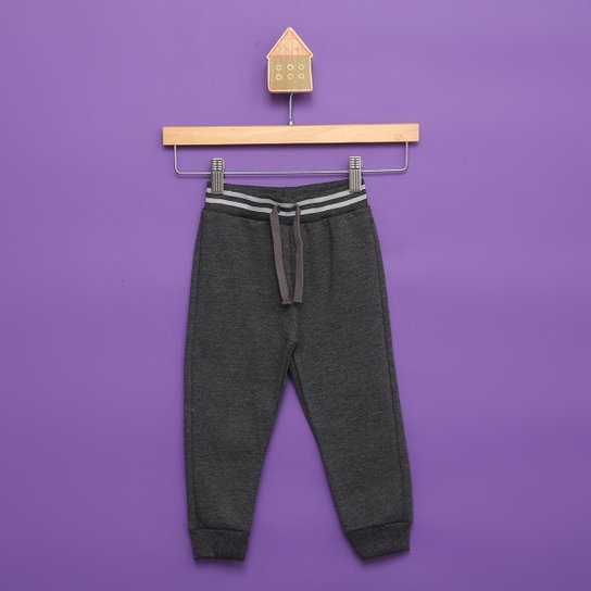 Calça Infantil Milon Moletom Peluciado Masculinana - Chumbo Menor preço em Calça Infantil Milon Moletom Peluciado Masculinana - Chumbo