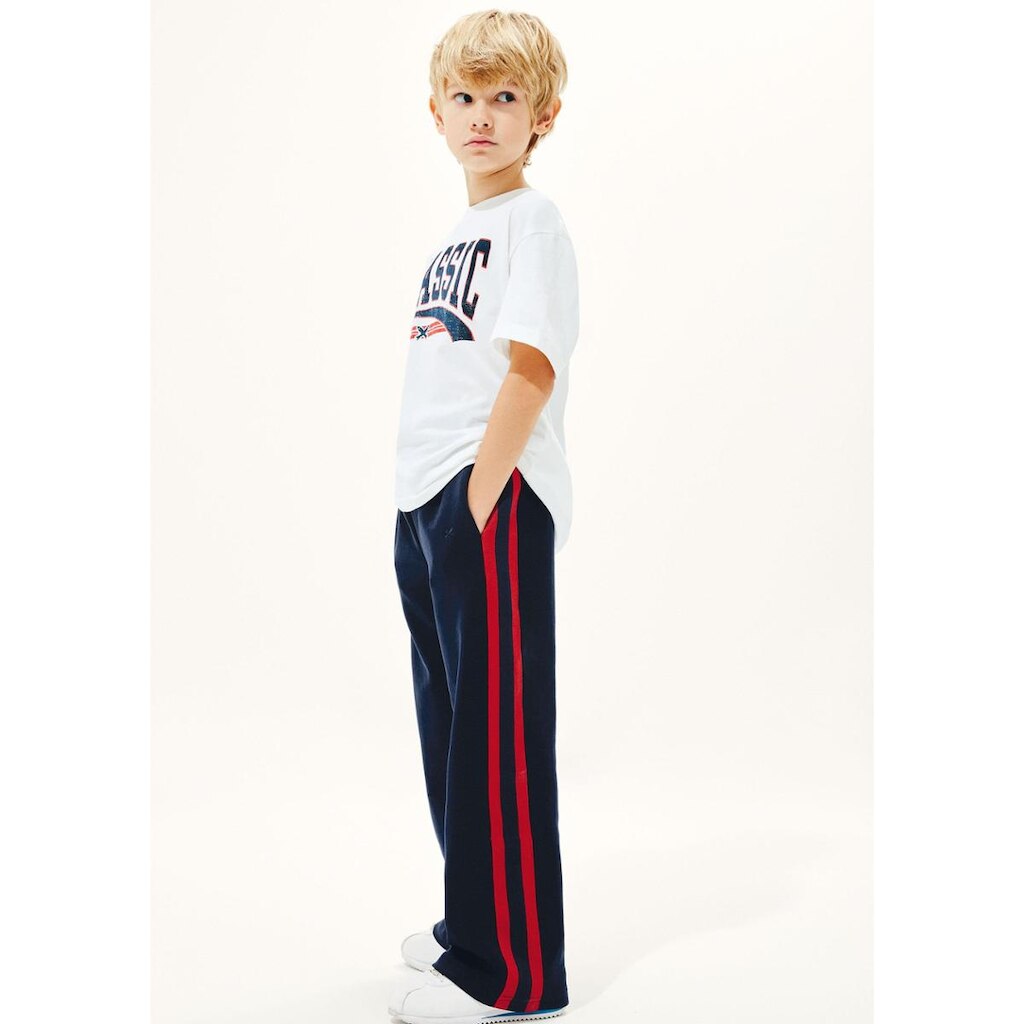 Calça Infantil Wide Leg Com Faixas Laterais