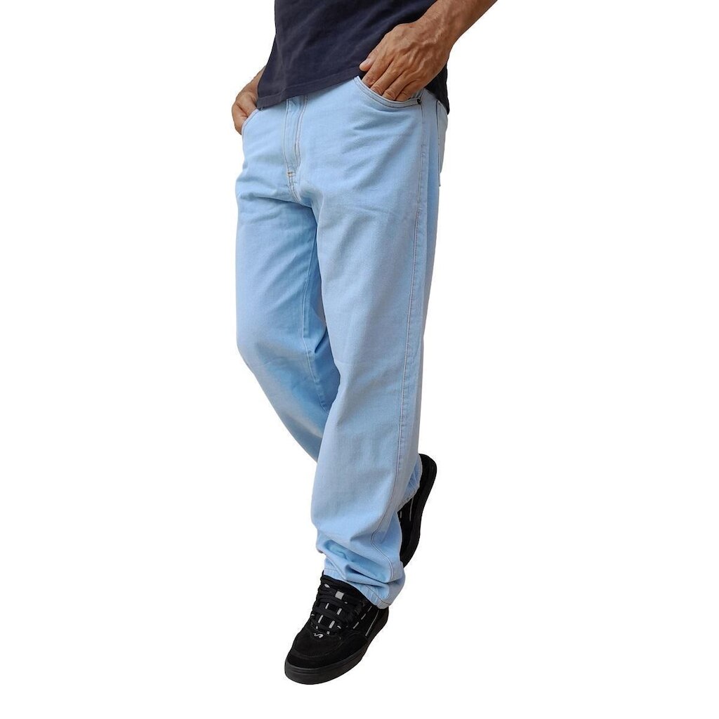Calça Jeans Balão Reta Regular Oversized Masculina