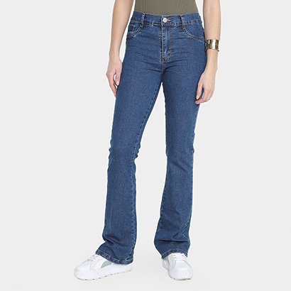 Calça Jeans Bootcut Sawary Casual Feminina - Feminino