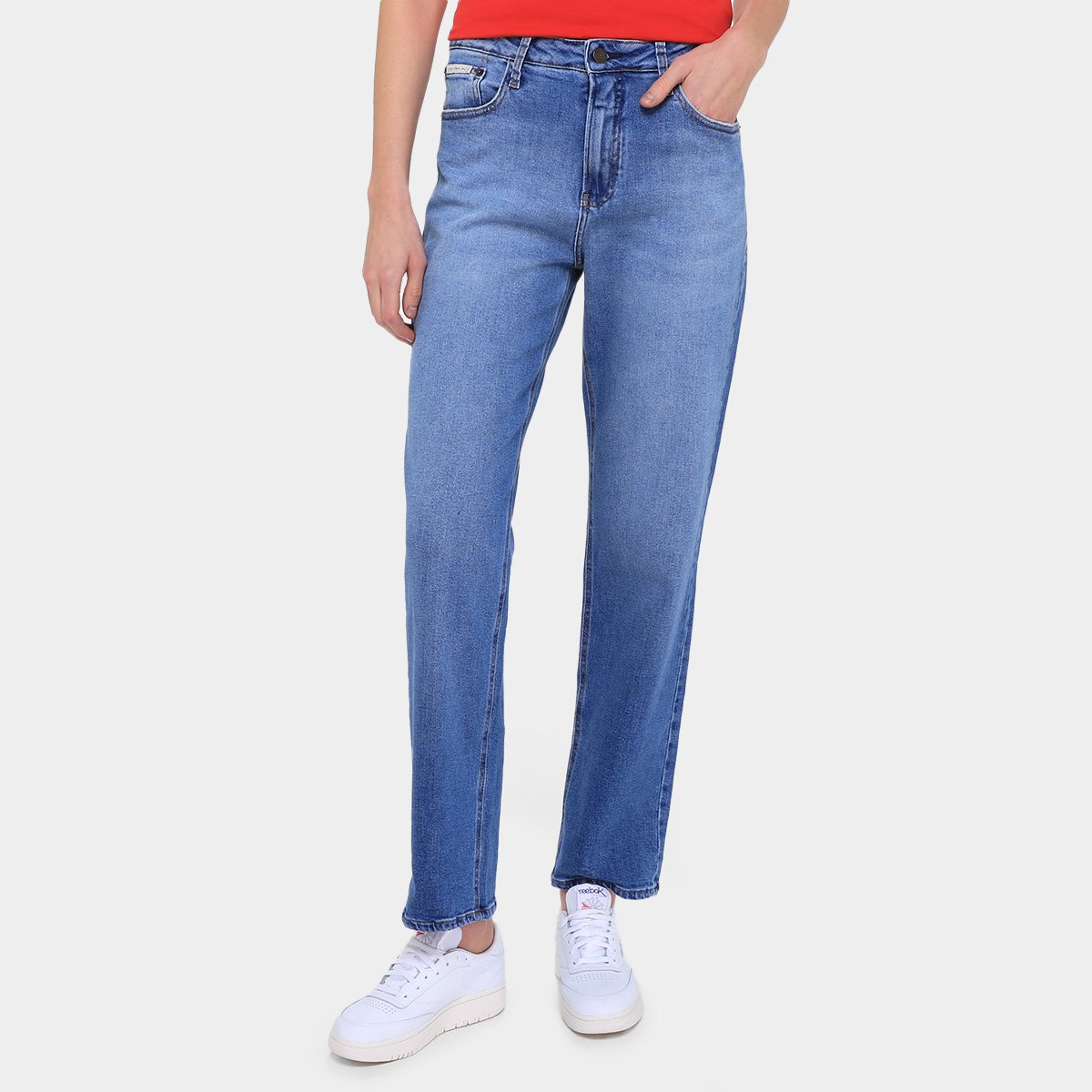 Calca Visual Jeans Wide Feminina em promoção na Netshoes!