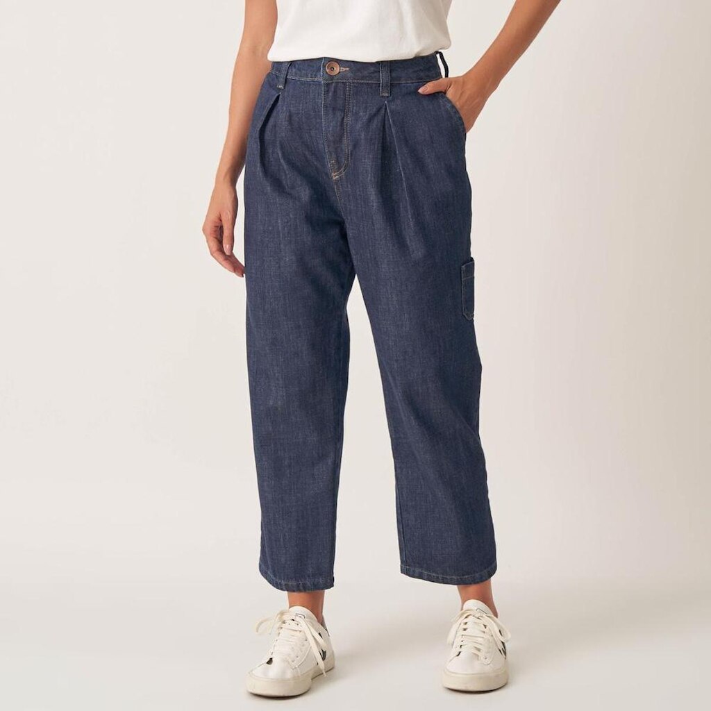 Calça Jeans Cenoura Relaxed Gancho Alongado