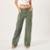 Calça Jeans Color Wide Recortes Cargo Verde Floresta - Verde escuro