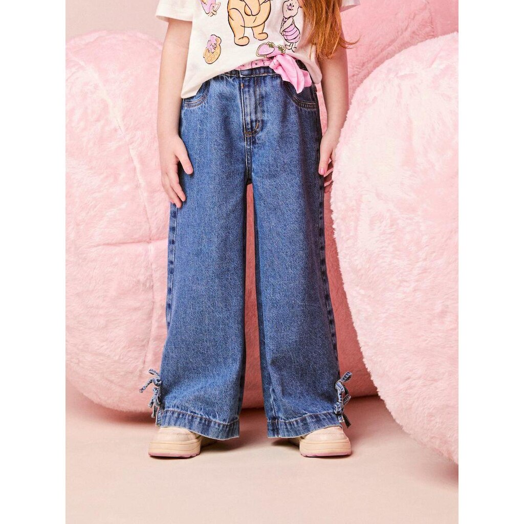 Calça Jeans Com Laços Momi