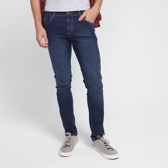 Calça Jeans Ecxo Cintura Média - Azul Escuro Menor preço em Calça Jeans Ecxo Cintura Média - Azul Escuro