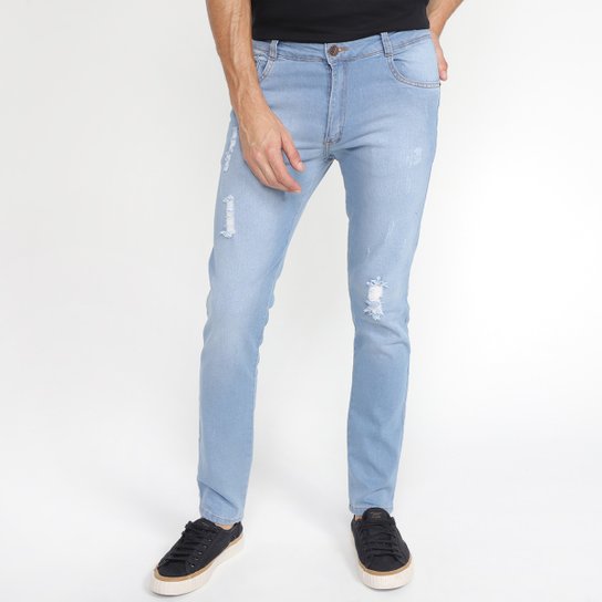 Calça Jeans Ecxo Skinny Rasgada Masculina - Azul é ruim? Calça Jeans Ecxo Skinny Rasgada Masculina - Azul é boa?