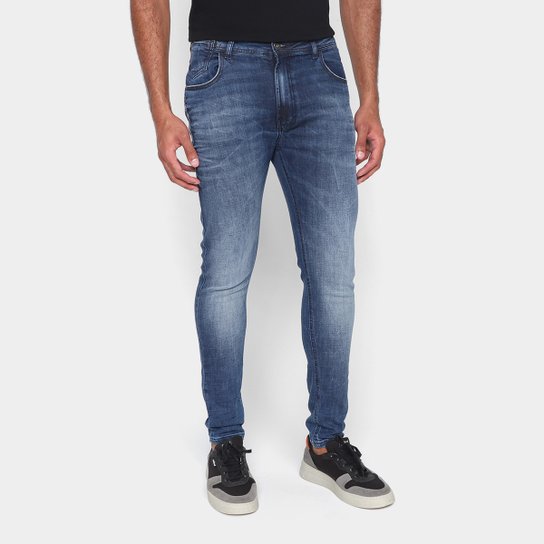Calça Jeans Ellus Skinny Visco Indigo Elastic Masculina Azul