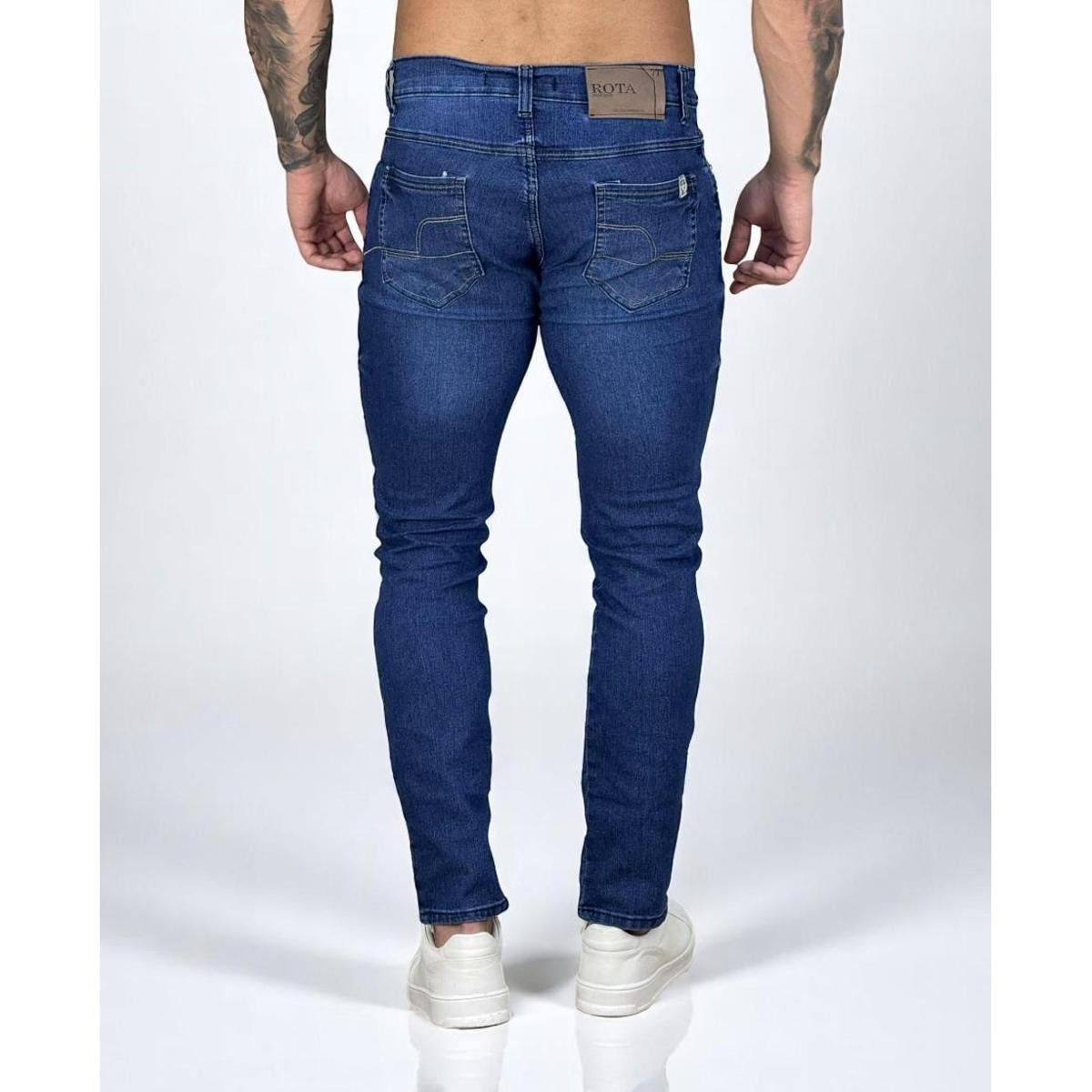 Calça Jeans Escuro Masculina com Lycra Essencial  Tamanho:38;Cor:;Gênero:Masculino