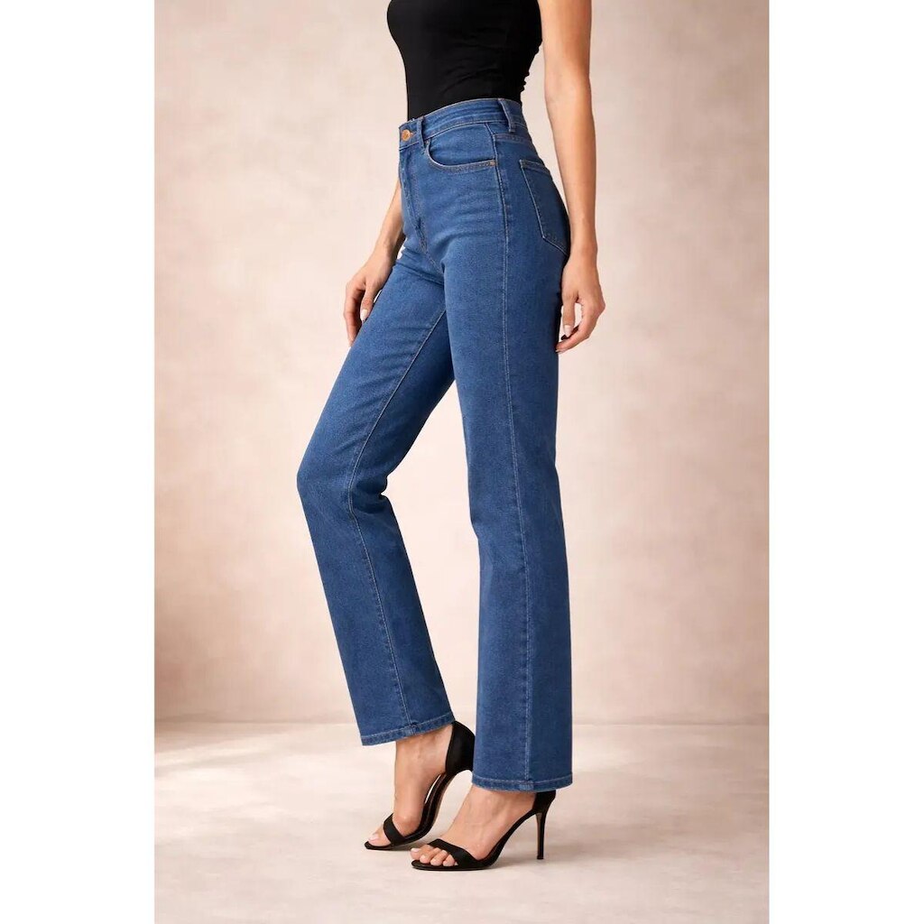 Calça Jeans Fem Com Elastano Reta Cós Alto Vilejack VFCJ3044