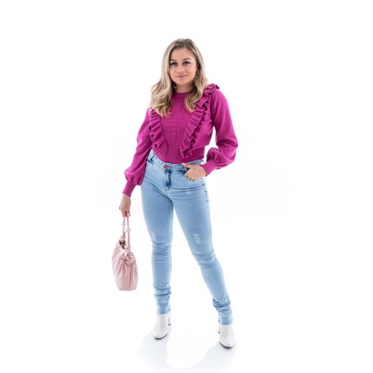 Calça Jeans Feminina Arauto Modelagem Skinny - Jeans Claro