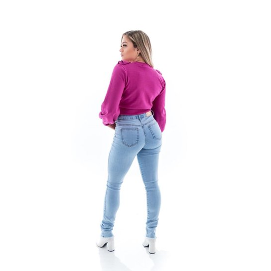 Calça Jeans Feminina Arauto Modelagem Skinny - Jeans Claro