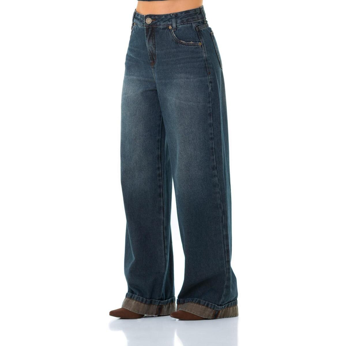 Calça Jeans Feminina Arauto Pantalona Brown