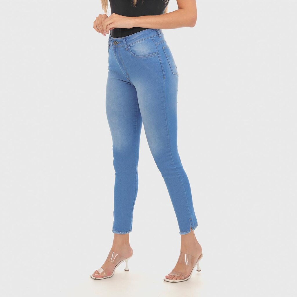 Calça Jeans Feminina Cintura Alta Skinny Com Elastano 7917