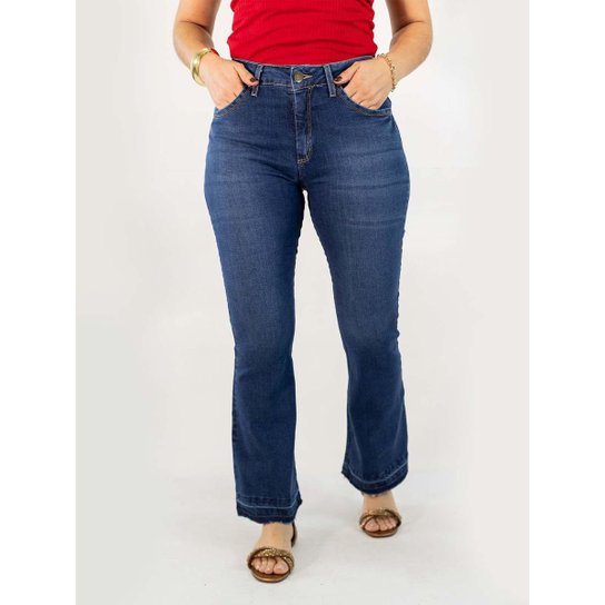 Calça Jeans Feminina Flare Petit Alta Barra Desfiada Anticorpus
