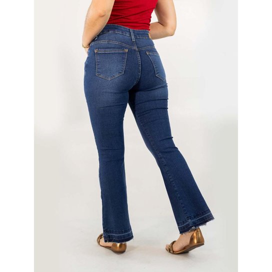 Calça Jeans Feminina Flare Petit Alta Barra Desfiada Anticorpus