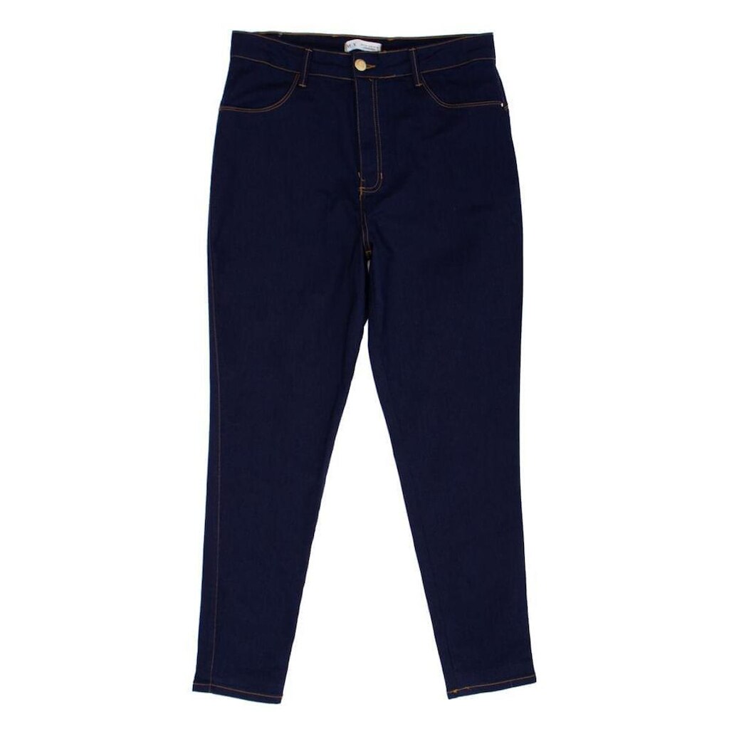 Calça Jeans Feminina Max Denim Plus Size Skinny Azul Escuro