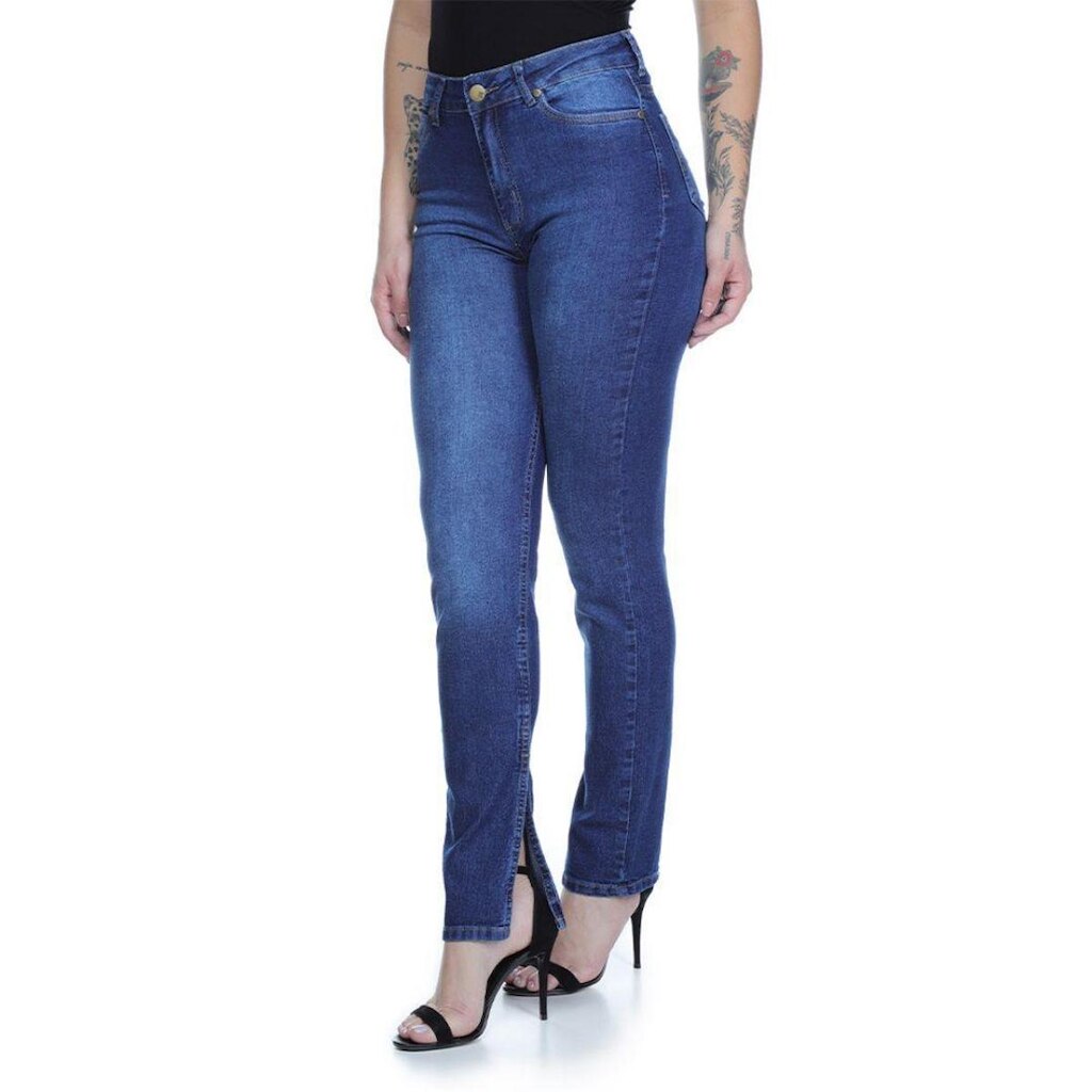 Calça Jeans Feminina Reta Elastano C/ Alto Vilejack VFCJ3036