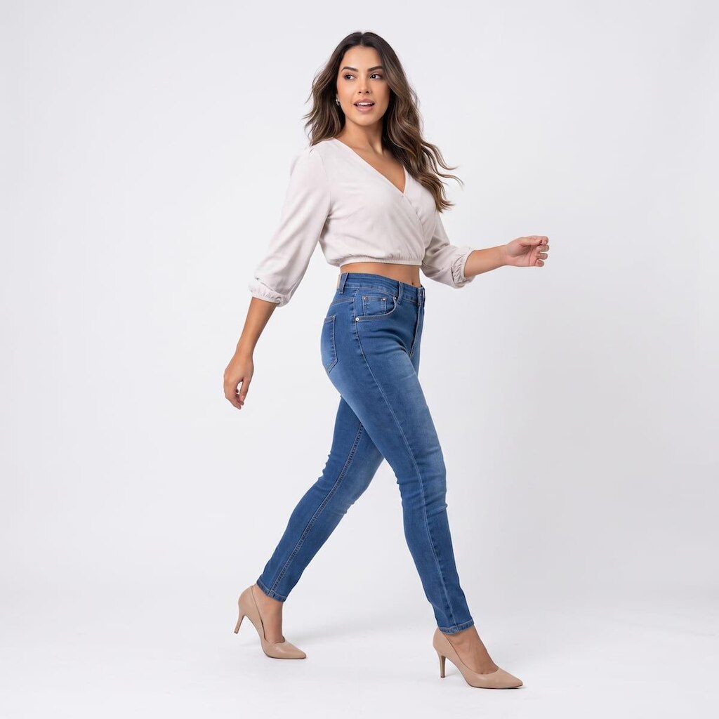 Calça Jeans Feminina Skinny Azul ZZ81146