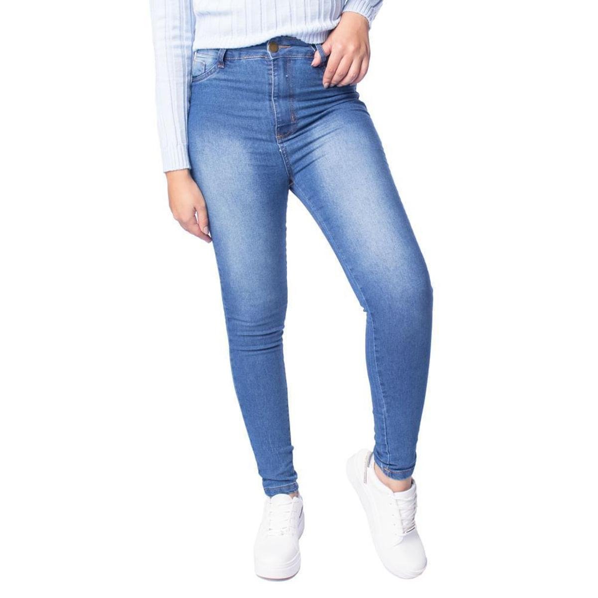 Calça Jeans Feminina Vale de West Cigarrete Cintura Azul Menor preço em Calça Jeans Feminina Vale de West Cigarrete Cintura Azul