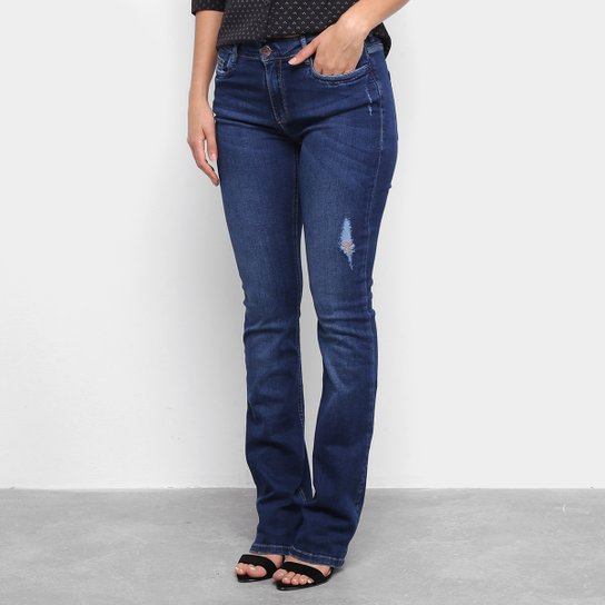 Calça Jeans Flare Carmim Feminina Azul Escuro Netshoes