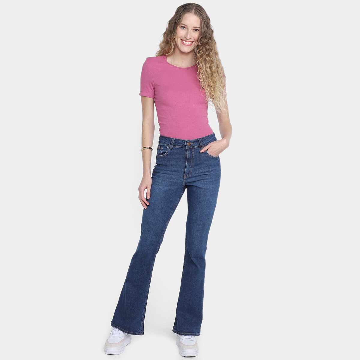 Calça Jeans Flare Hering Cintura Alta Feminina - 3