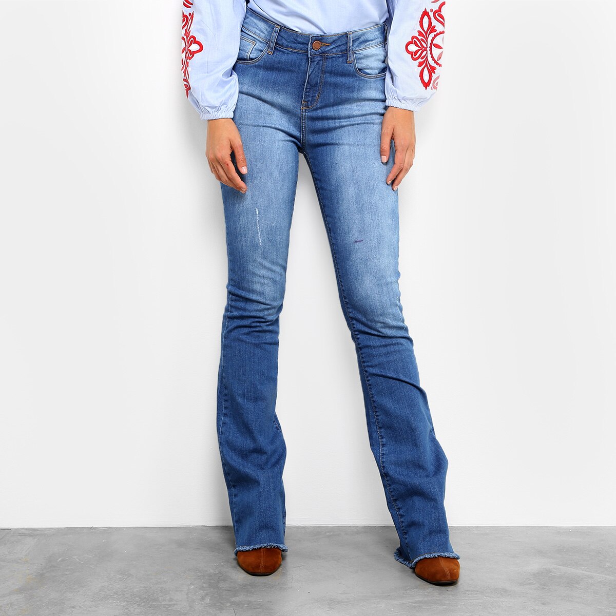 calça levis feminina cintura alta flare