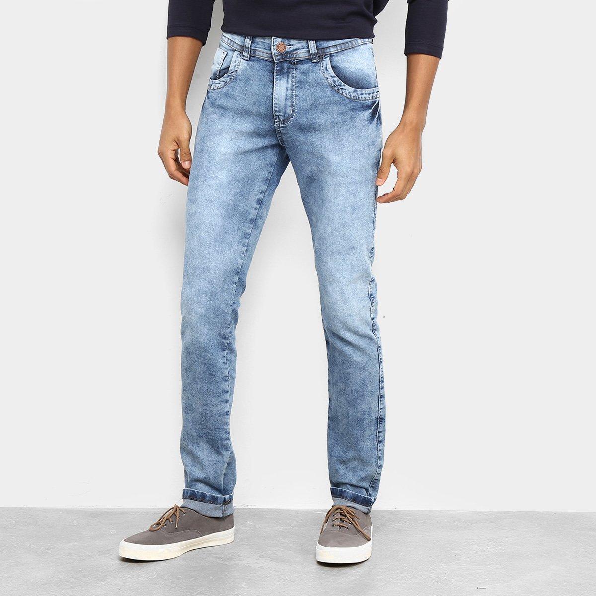 calça jeans estonada masculina